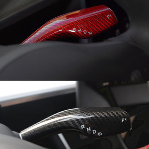 Tesla Model Y 3 Real Carbon Fiber Interior Accessories Column Gear Shift Cover