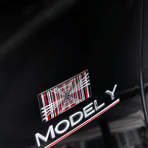 Copertina del logo dell'auto sportiva Tesla PLAID per il modello 3 Y X S