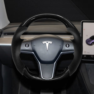 EVBASE Personalizado Volante de Fibra de Carbono Modelo 3 y Tesla Accesorios