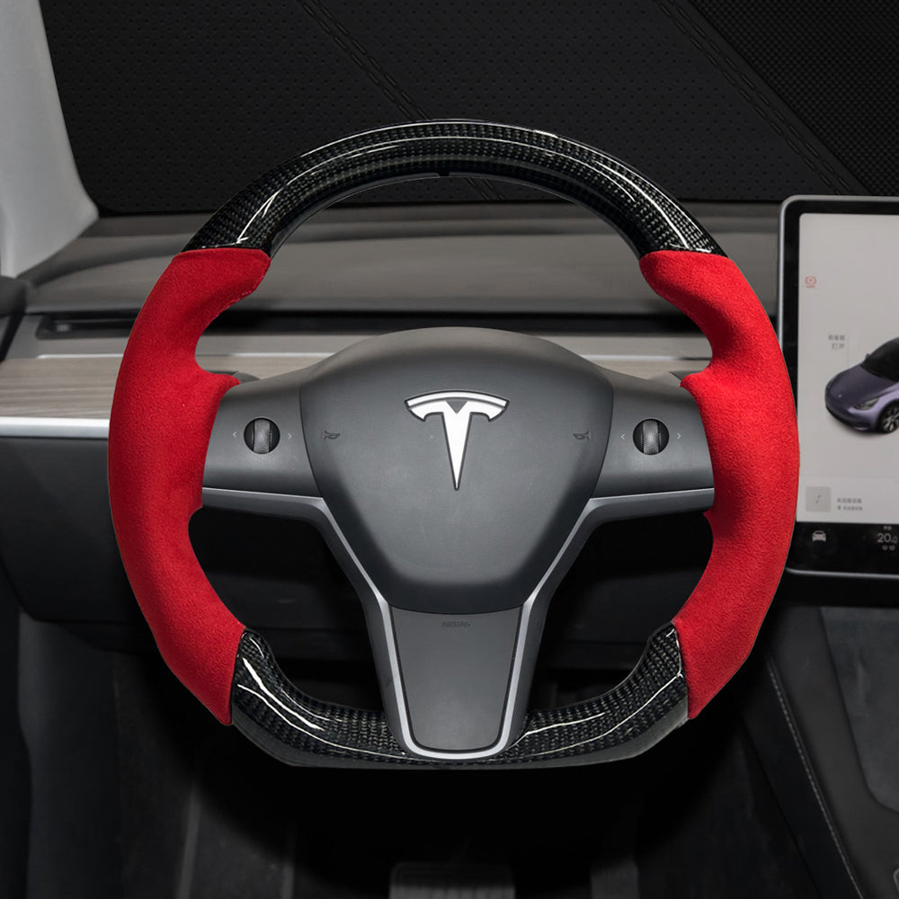 EVBASE Volante in Fibra di Carbonio Personalizzato Modello 3 Y Tesla Accessrioes