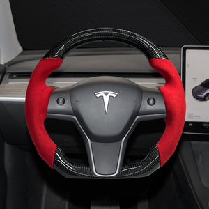 Tesla Model 3 Y Steering Wheel Carbon Fiber Personality Customize with Heating Function