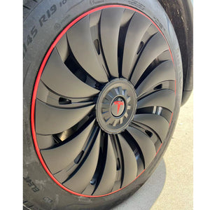 Tesla Redline Wheel Caps Model Y Überturbine Wheel Covers 19 inch Matte 4PCS for Gemini Wheels 2020-2024 Year