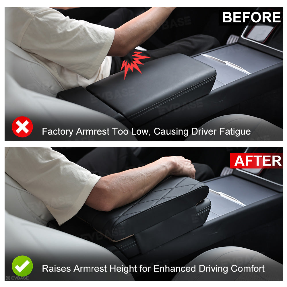 Model Y /3 /YL Leather Center Console Armrest Support Cushion & Scratch-Resistant Cover