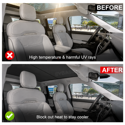Glass Roof Sunshade for Rivian R2 Ice Crystal Sunroof Shade Foldable Heat Reflective Sun Visor