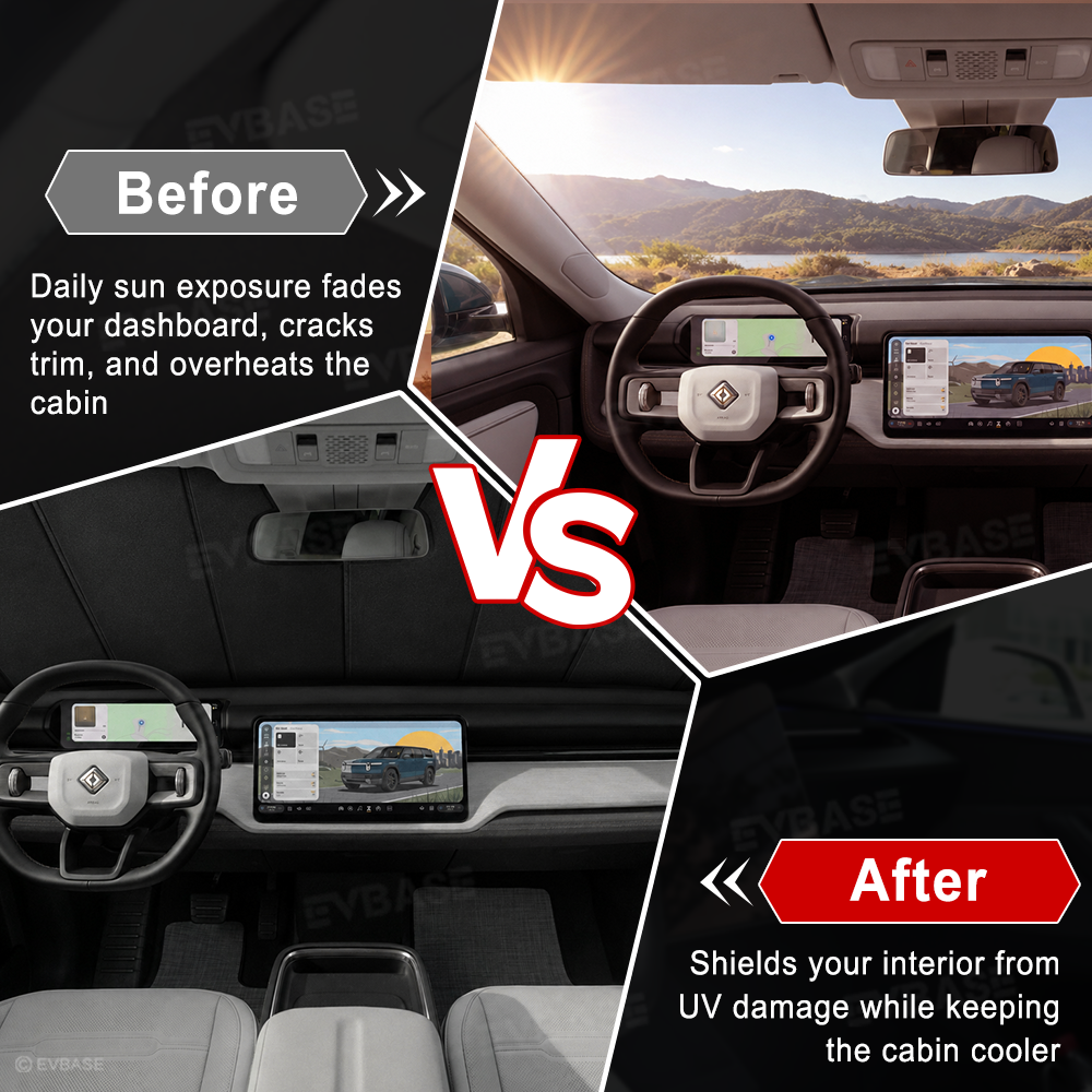 Windshield Sunshade for Rivian R2 OEM-Style Front Window Shade Heat Insulation & UV Protection