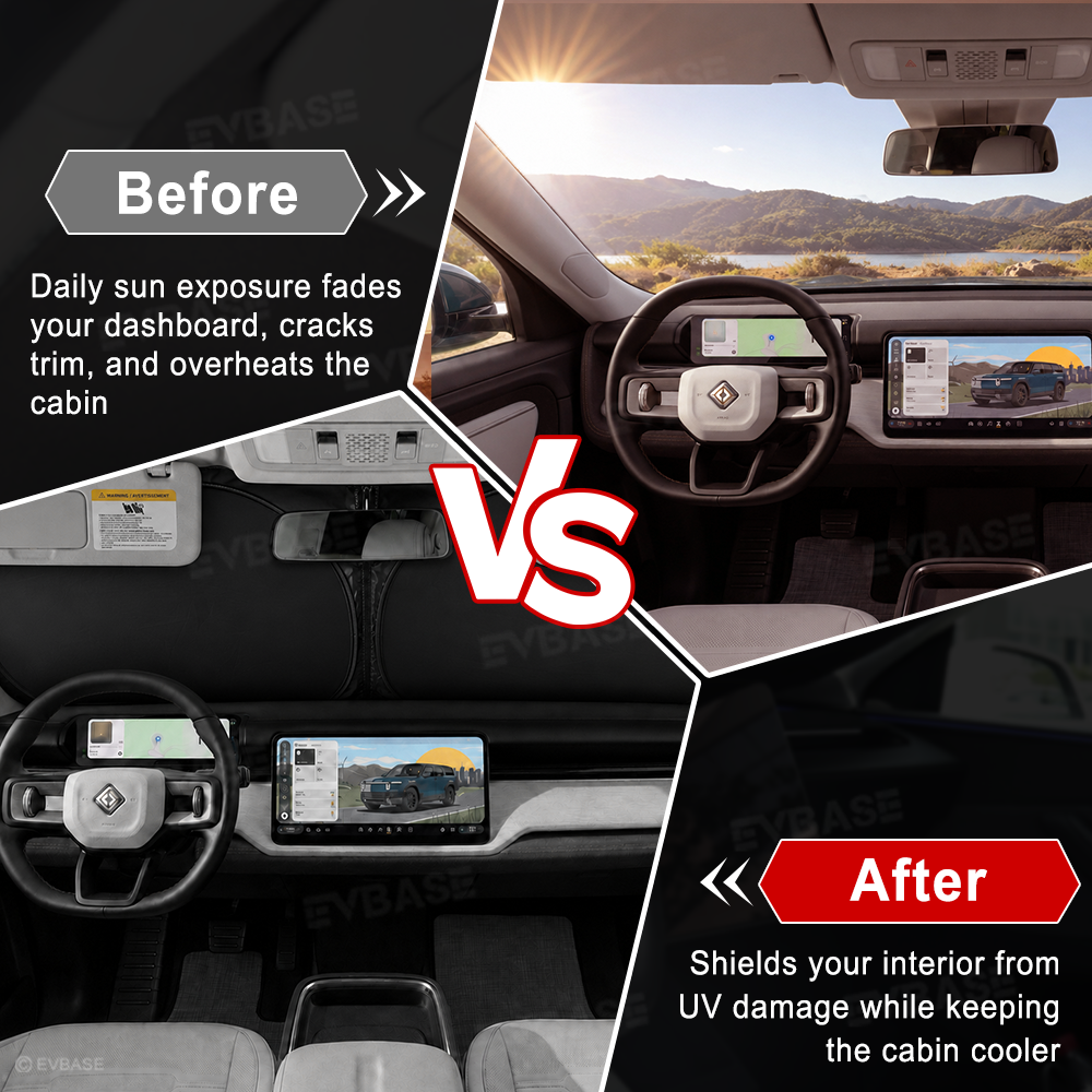 Sunshade for Rivian R2 Side Window Shade & Windshield Sun Shade & Glass Roof Sun Visor Foldable Heat Reflective Protector