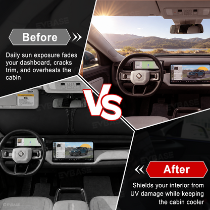 Sunshade for Rivian R2 Side Window Shade & Windshield Sun Shade & Glass Roof Sun Visor Foldable Heat Reflective Protector