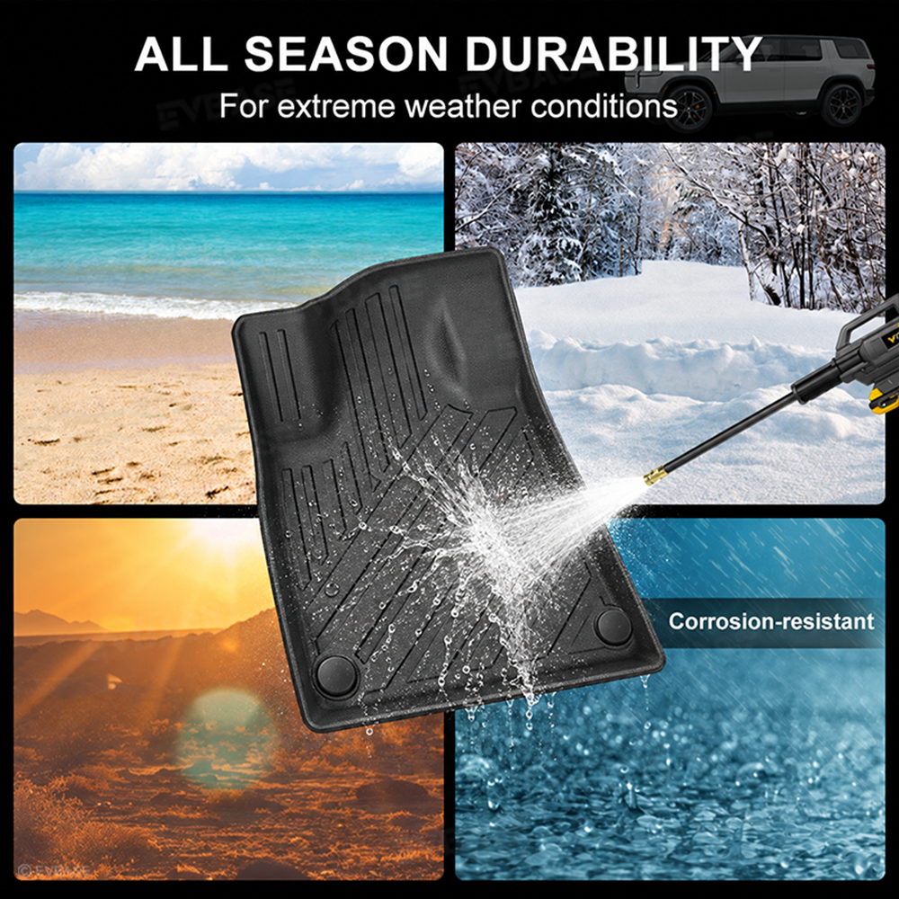 All Weather Floor Liners & Cargo Liners Frunk Mat &Trunk Mat &Rear Seat Back Protector Set for Rivian R2 Waterproof Non-Slip Protection Covers