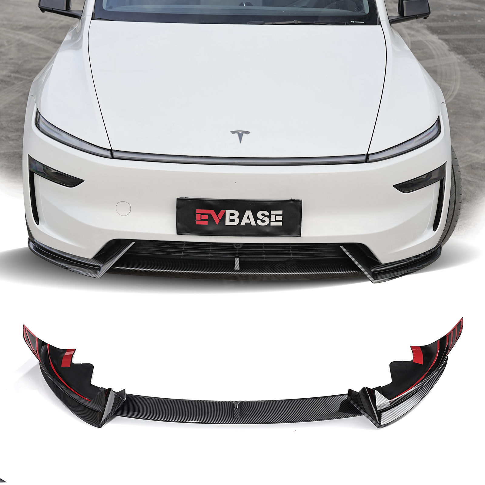 Tesla Front Lip For Model Y Juniper V Style Front Splitter ABS Front Apron Body Kit