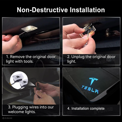 Model Y Juniper Puddle Lights 64-Color Changing Door Projection Lights with Smart APP Control for Model 3/Y/X/S