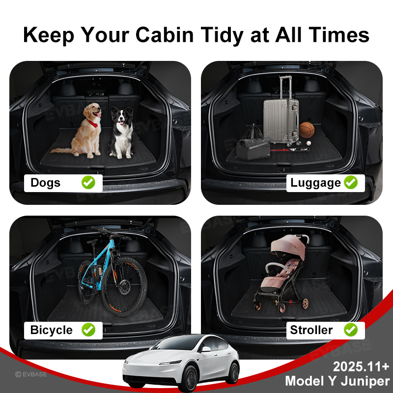 Model Y Juniper Standard All-Weather Floor Mats & Trunk Mats Cargo Liners & Seatback Covers TPE Interior Full Coverage Protector