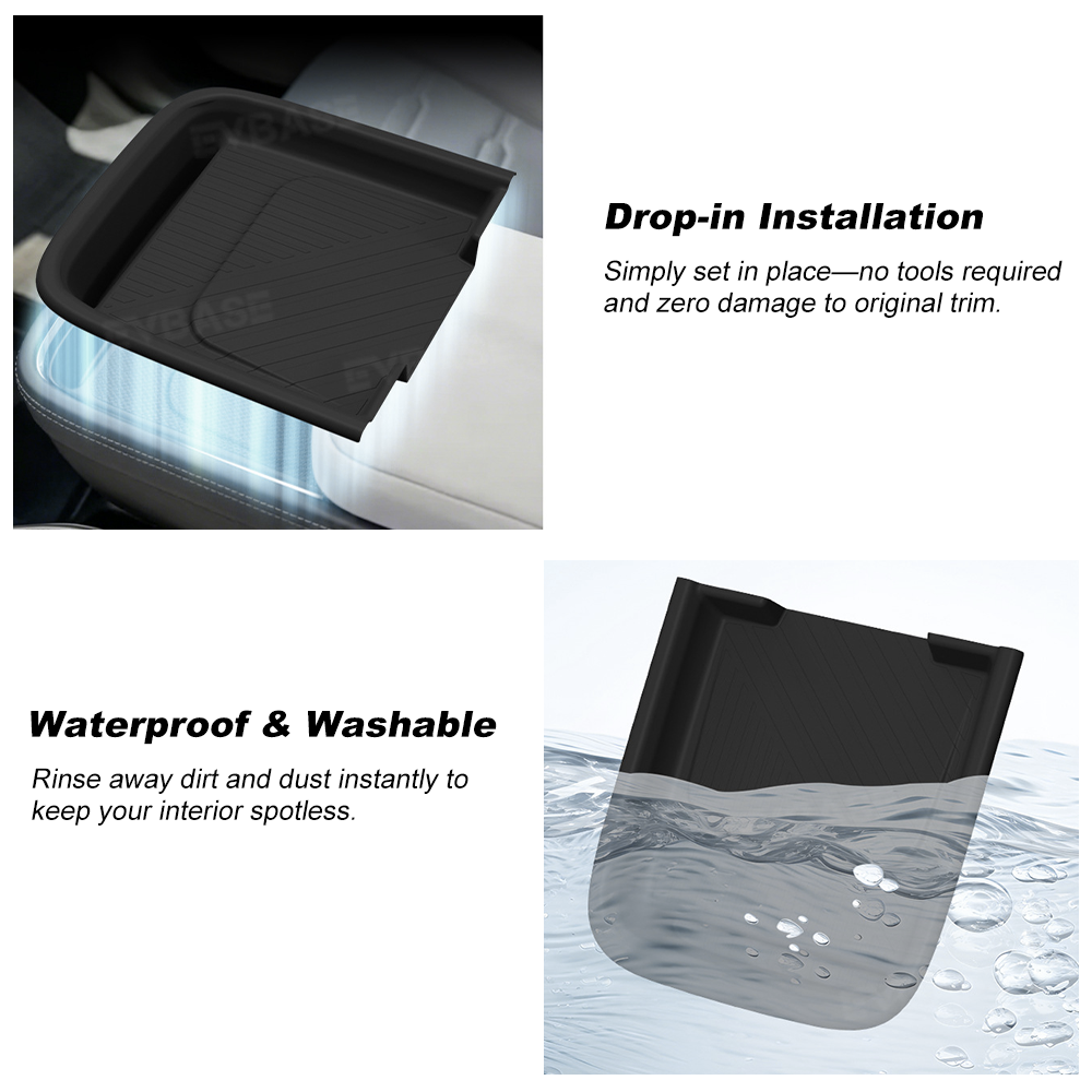 Center Console Wireless Charging Pad Liner for Rivian R2 Silicone Non-Slip Waterproof Protective Mat Phone Charging Area Liner