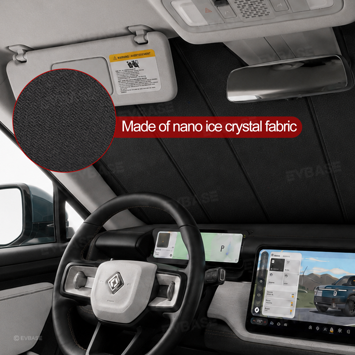 Windshield Sunshade for Rivian R2 OEM-Style Front Window Shade Heat Insulation & UV Protection