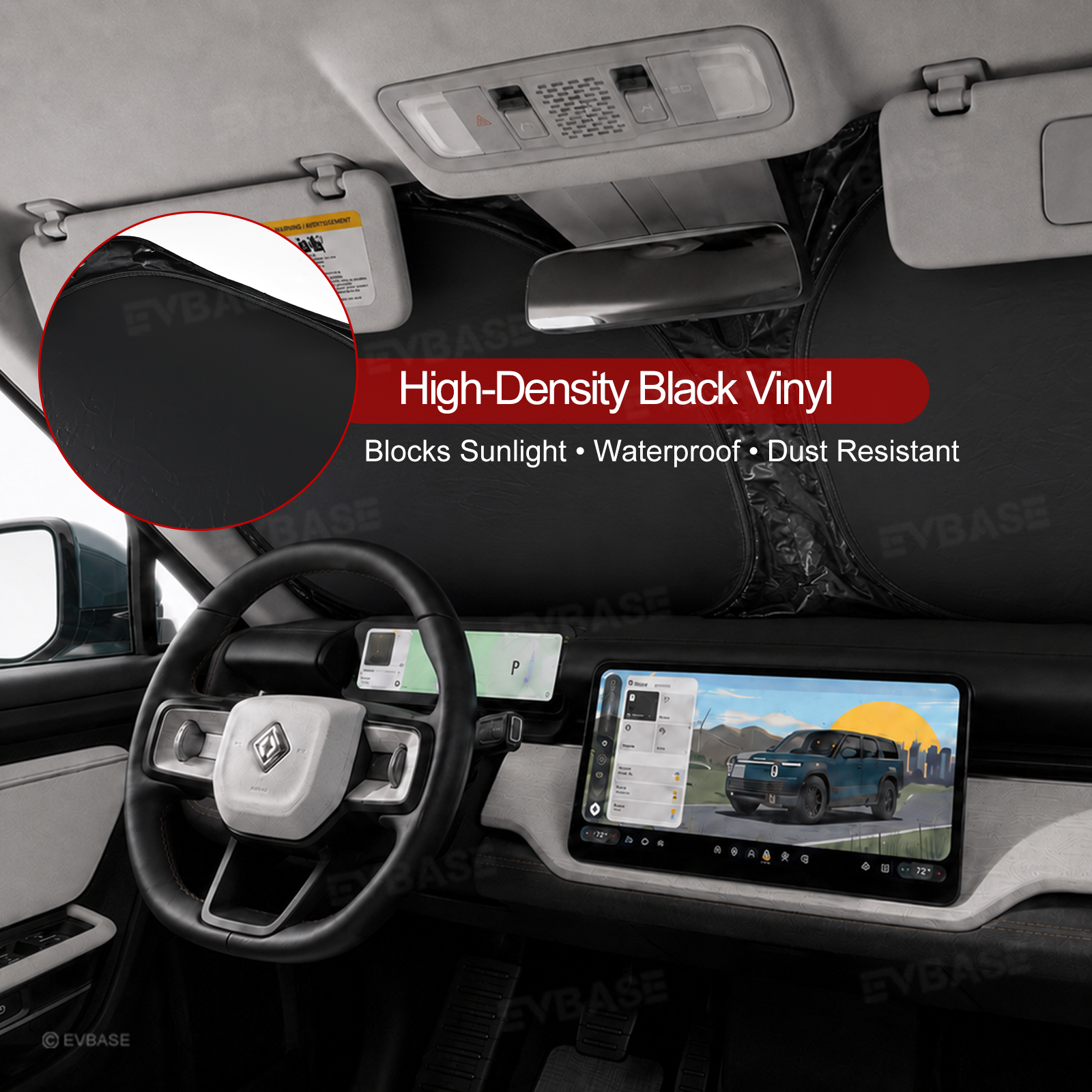 Sunshade for Rivian R2 Side Window Shade & Windshield Sun Shade & Glass Roof Sun Visor Foldable Heat Reflective Protector