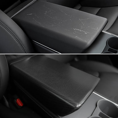 Model Y 3 Carbon Fiber Interior Accessories Central Control Armrest Box Cover for Tesla