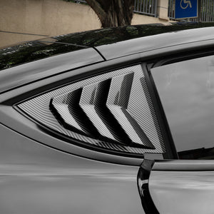 Tesla Model 3 Y Rear Side Window Louvers Air Vent Scoop Louvers Covers Carbon Fiber 2pcs