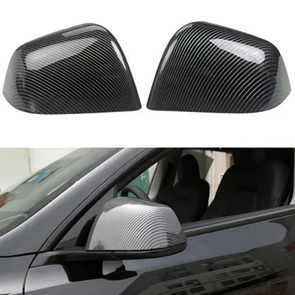 Model 3 Y Rearview Mirror Cover ABS Plastic Carbon Fiber Cover for Tesla