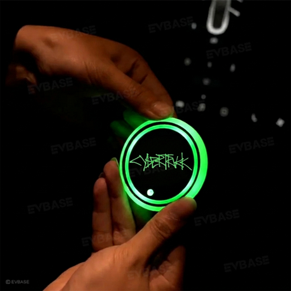 Cybertruck Cup Holder Lights Mats LED 7 Colors Luminous Cup Coaster