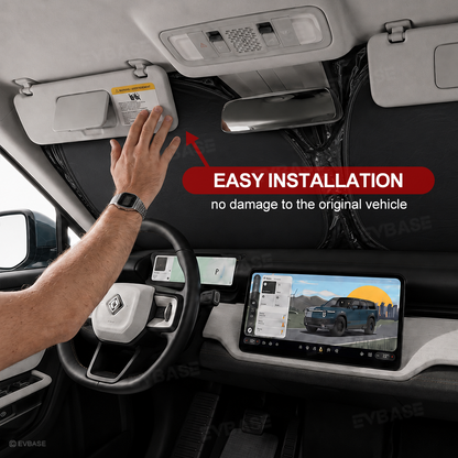 Sunshade for Rivian R2 Side Window Shade & Windshield Sun Shade & Glass Roof Sun Visor Foldable Heat Reflective Protector