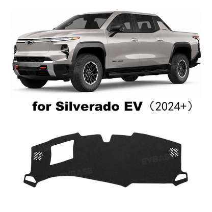 Dash Cover for Silverado EV Suede Dashboard Mat Non-Slip Carpet Sunshield Glare UV Rays Protector