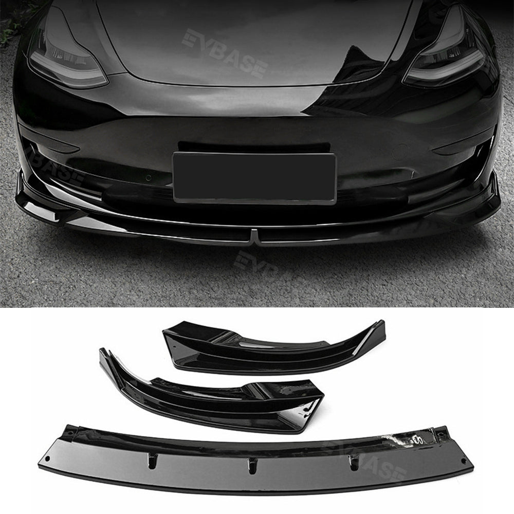 JC Style Front Bumper Lip Kit For Tesla Model S 2012-2017 – Carbon Fiber Printed Look