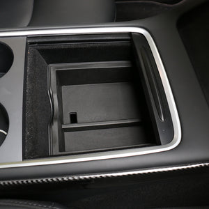Upgraded Tesla Model 3 Y Center Console Organizer Tray Box Black