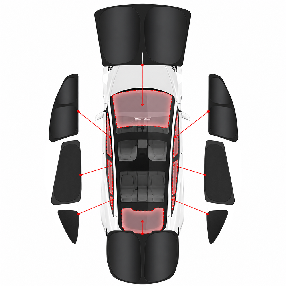 Model Y Juniper Sunshade Front & Rear Windshield Shade Side Window Sun Visor Glass Roof Sunshade Sun Protection Heat Insulation