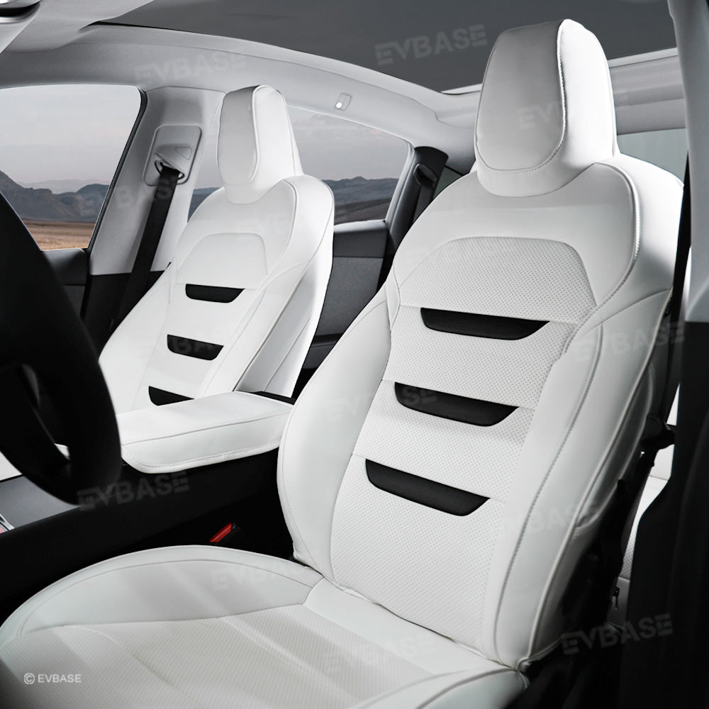 Tesla Seat Cover Model Y Juniper NAPPA Leather Full Coverage Seat Protector WIth Launch Logo