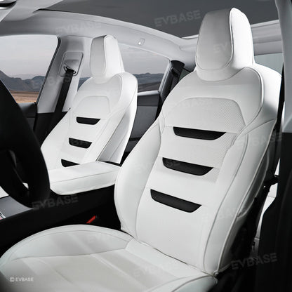 Tesla Seat Cover Model Y Juniper NAPPA Leather Full Coverage Seat Protector WIth Launch Logo