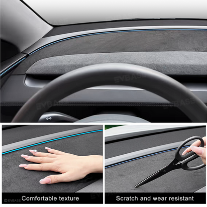 Model Y Juniper Dashboard Cover Anti-Glare Sun Protection Suede Dash Mat