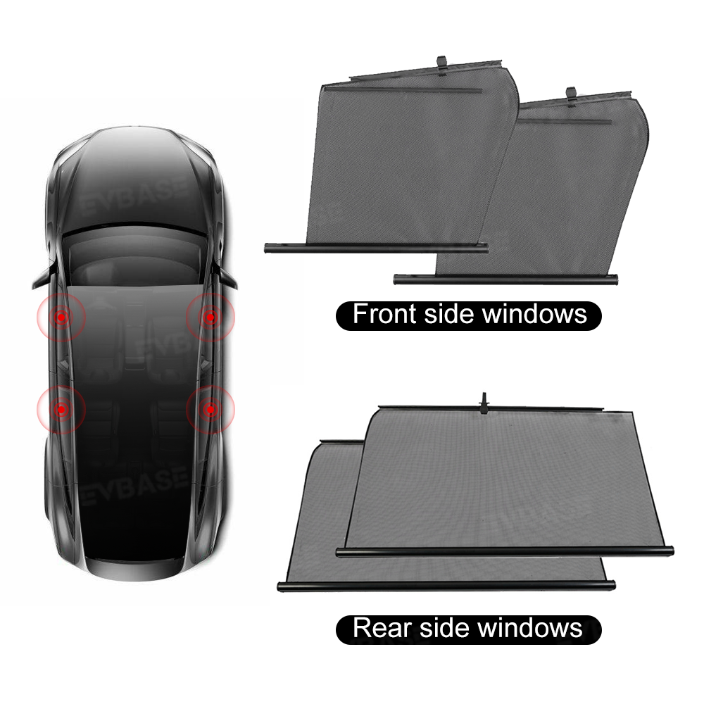 Model 3/Y Side Window Shade Custom Retractable Front & Rear Window Sun Shade Privacy Protection