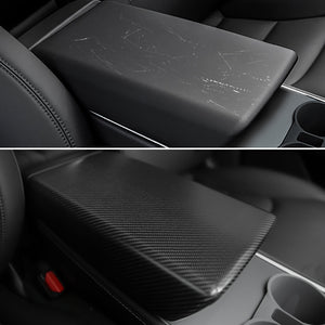 EVbase Tesla Central Control Armrest Box Cover Real Carbon Fibre Für Model 3 Y 