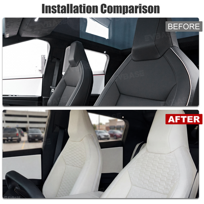 Cybertruck Seat Covers NAPPA Leather Seat Protector with Cyber Quilt Interior Design