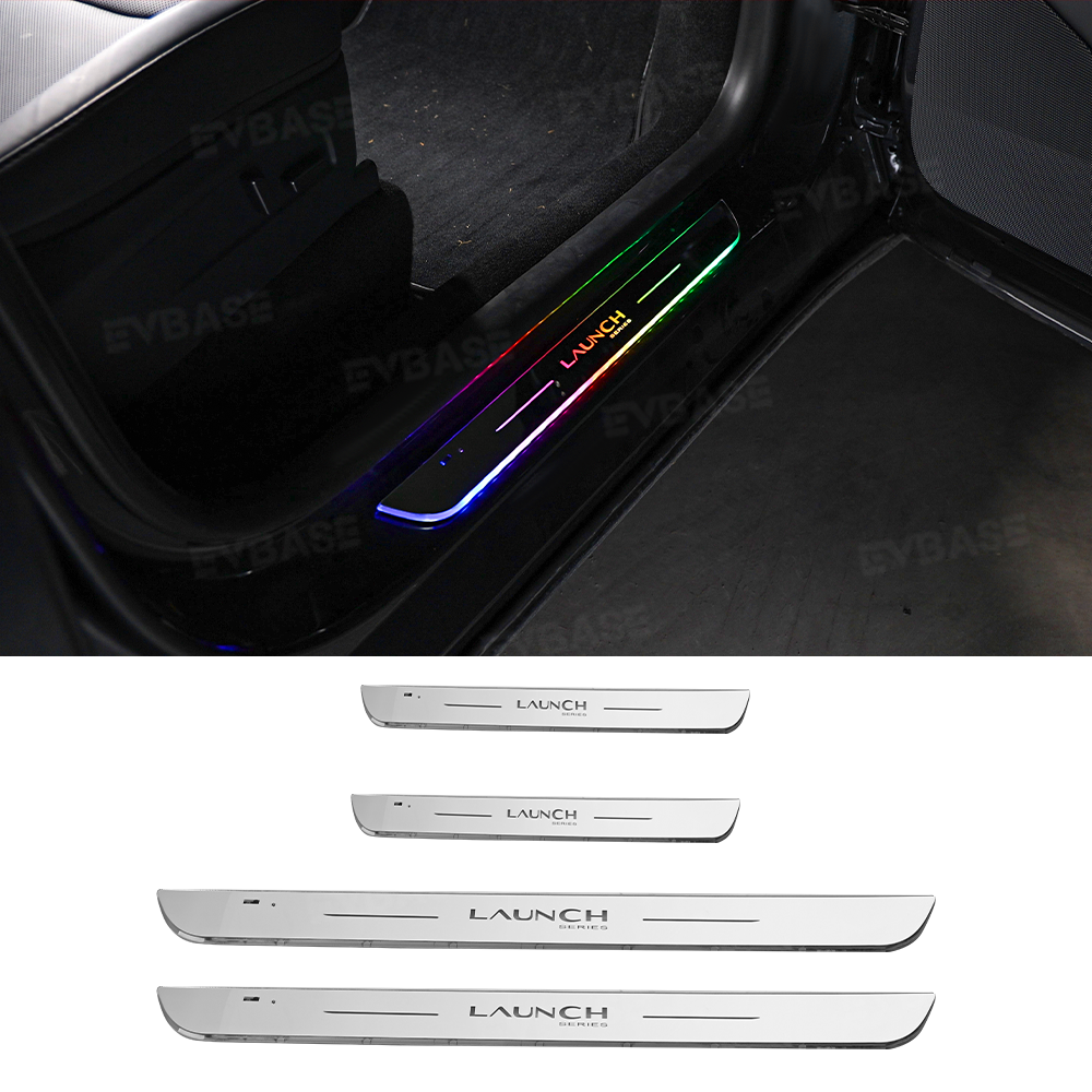 Tesla Model Y Juniper  Illuminated  Door Sills Covers Welcome Pedal Trim Protectors Plates With Launch Logo