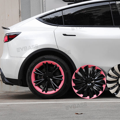 Model Y Bicolor Wheel Covers 19 Inch ABS Rim Protector Covers Sport Wheel Caps 4PCS For Tesla
