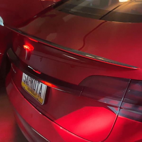 2023 New Tesla Red Spoiler Carbon Fiber Model Y 3 Real Carbon Fiber Spoiler