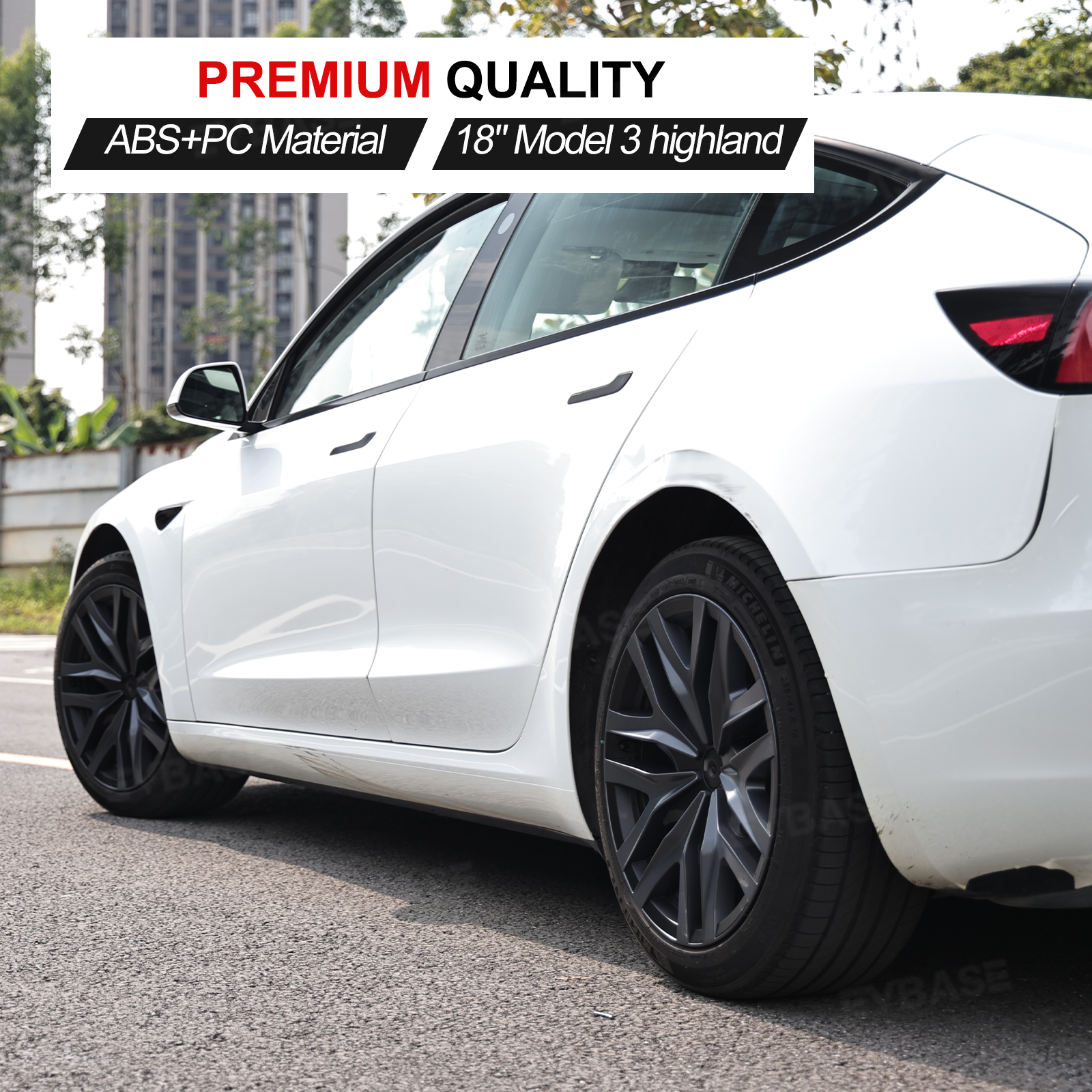 Model 3 Highland Wheel Covers 18" Photon Wheels Hubcaps Inspired By Model Y Performance
