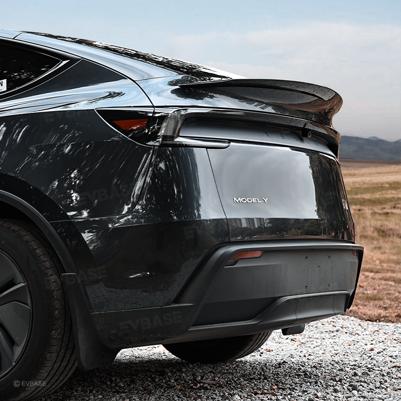 Tesla Model Y Juniper Spoiler Real Carbon Fiber Wing Rear Trunk Lid With Performance Style