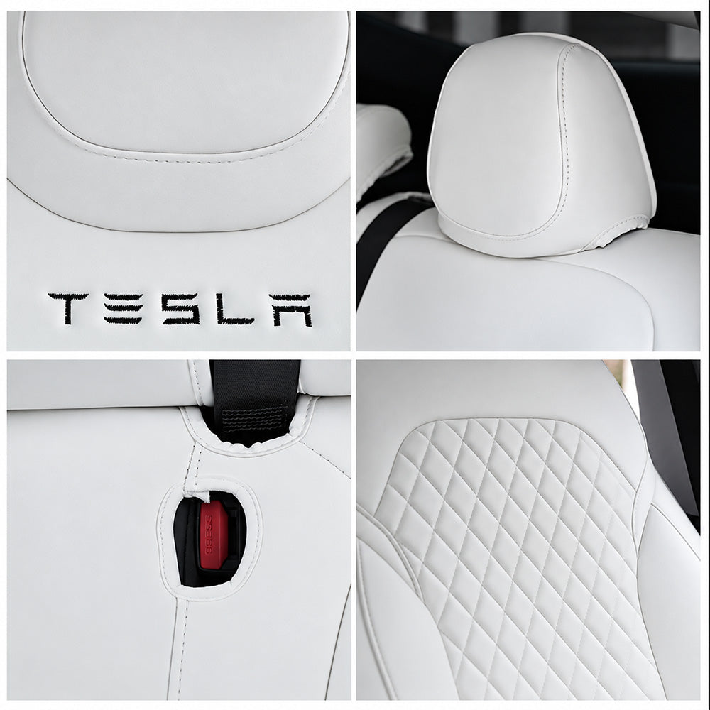 Model Y Juniper Seat Covers Waterproof Breathable NAPPA Leather Seat Protector with Diamond Quilted Design