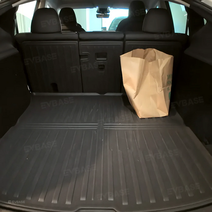 Model Y Juniper Full Coverage Floor Mats with Door Sill Protection TPE Anti-Slip Trunk Mats Cargo Liners Back Seat Covers All Weather Protection