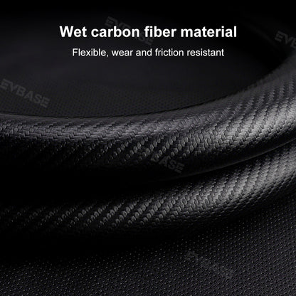 Tesla Model 3 Highland Steering Wheel Cover Wrap Breathable Anti-Slip Perforated Leather Carbon Fiber