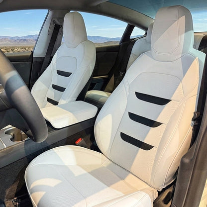 Model 3 Standard Seat Covers Waterproof Nappa Leather Seat Protector 3-lined Insignia Design