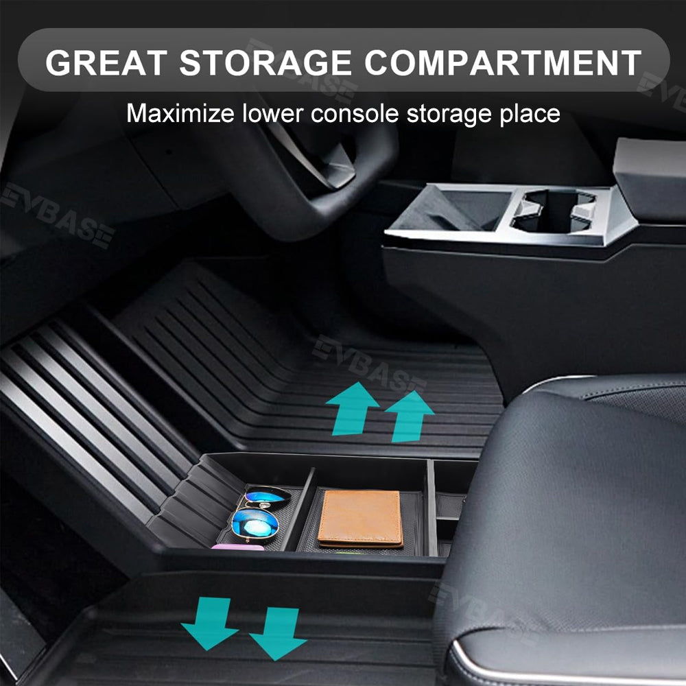 Console Rear Lower Tray Tesla Cybertruck Lower Center Console Organizer Tray ABS Storage Box ...