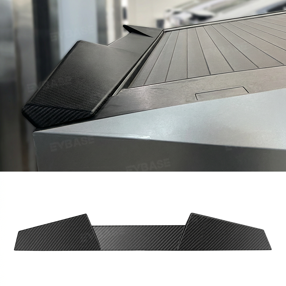 Cybertruck Rear Spoiler Real Dry Molded Carbon Fiber Tailgate Lip Spoiler Aerodynamic Upgrade