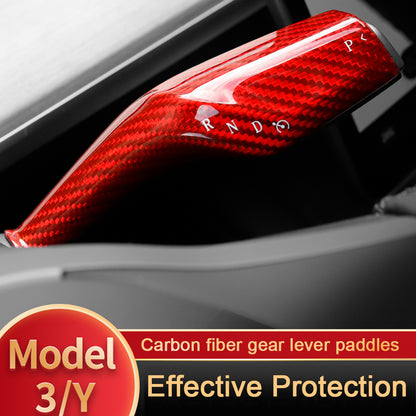 Model Y 3 Real Carbon Fiber Interior Accessories Column Gear Shift Cover for Tesla