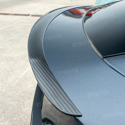 Tesla Model Y Spoiler Wing Dry Real Carbon Fiber OEM Style Inspired By Model 3 Performance Rear Splitter