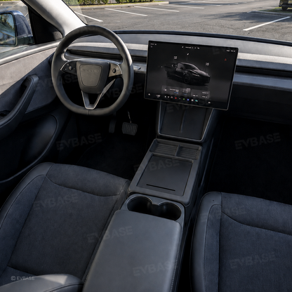 Model Y Juniper Standard Center Console Organizer Under Console Storage Box with Hidden Lower Storage Compartment