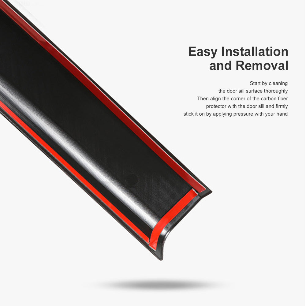 Red Carbon Fiber External Door Sill strip Trim Stricker For Tesla Model 3  23-24