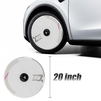 Model Y Juniper Aero Wheel Covers Custom UV-Printed Graphic Hubcaps for Tesla 18/19/20/21 Inch Wheels