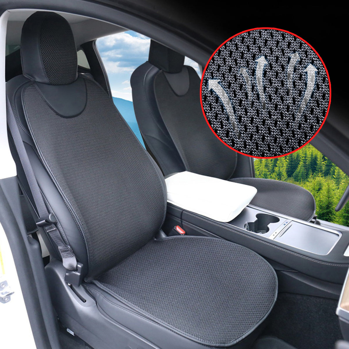 Tesla Model 3 Y Seat Cushion Cool Breathable Air Mesh Car Seat Cushion